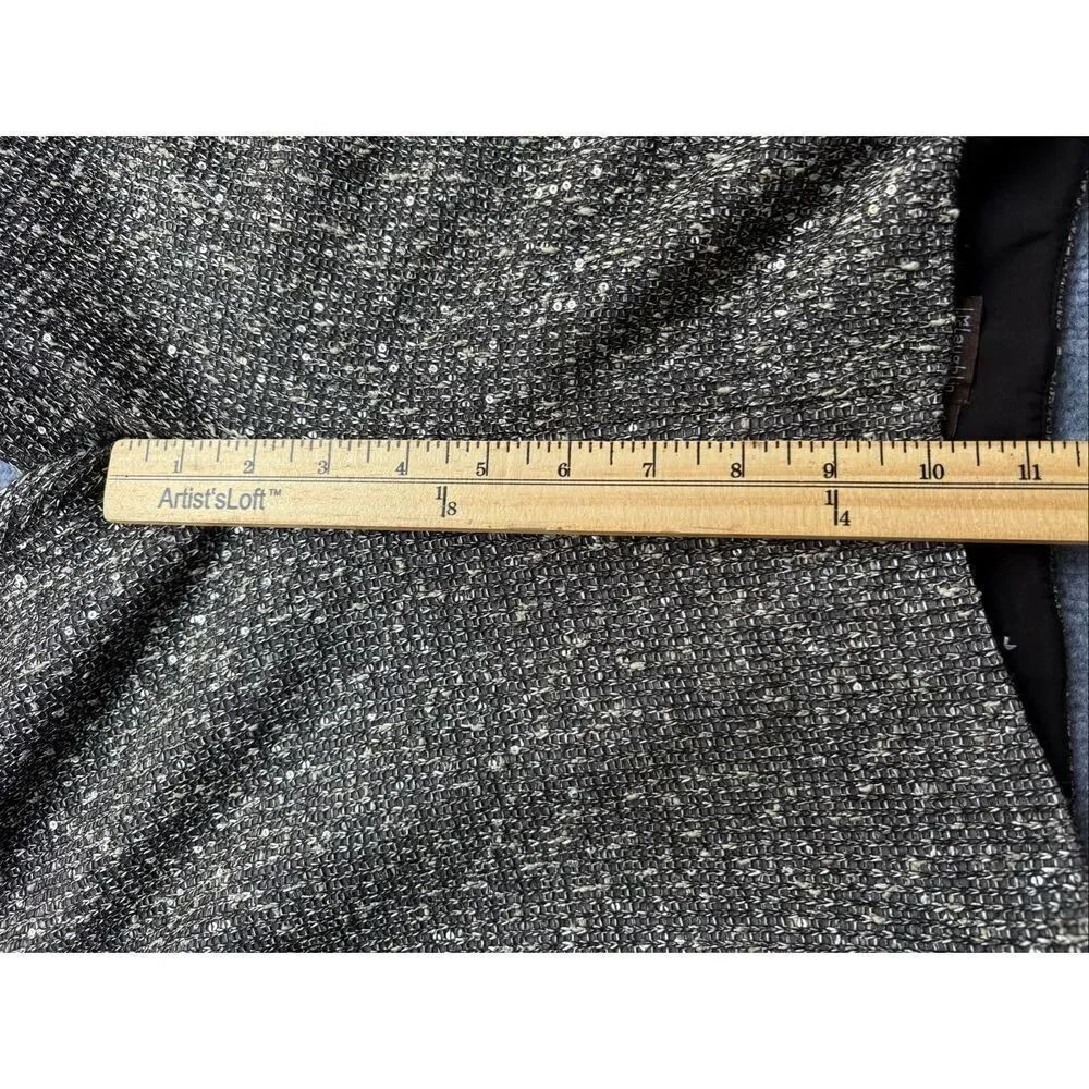 J. McLaughlin Tweed Sequin Knit Pants Size 4 Gray Straight Leg Pull On Stretch - Picture 10 of 10
